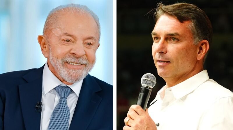 Os candidatos a presidência da república 2026 Lula e Flávio Bolsonaro . Foto: Lula Oficial e Charles Vieira/Campanha Flávio Bolsonaro