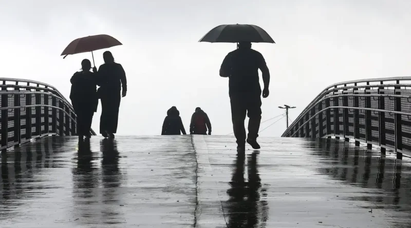 São Paulo (SP), 09/09/2026. - Pessoas na rua durante tarde com muita chuva na região do Ibirapuera. Foto: Paulo Pinto/Agencia Brasil