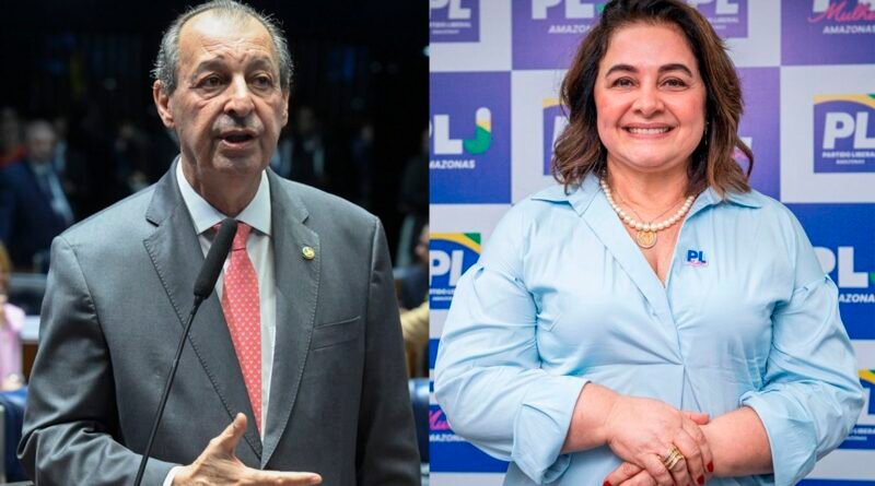Brasília (DF), 04/10/2026 - Candidatos ao governo do Amazonas. Omar Aziz, Maria do Carmo Seffair. Foto: Arte/Agência Brasil