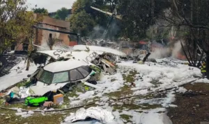 São Paulo (SP) 10/08/2024 - Destroços do acidente aéreo que envolveu avião da Voepass que ocorreu em Vinhedo interior de São Paulo. Foto: Secretária de Segurança de São Paulo/Divulgação