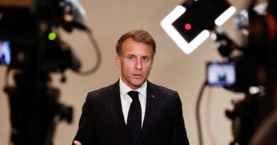 French President Emmanuel Macron gestures as he speaks to members of the media on the day of the 9th Annual One Planet Sovereign Wealth Funds (OPSWF) Summit, in Lusail, Qatar, October 21, 2026. REUTERS/Benoit Tessier/Pool TPX IMAGES OF THE DAY