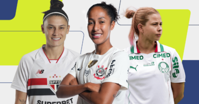 Finalistas à categoria zagueira do Prêmio TV Brasil Petrobras Para Elas - Bruna Calderan, Gi Fernandes, Fe Palermo - 2026