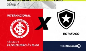 Rádio Nacional transmite neste sábado (24) Internacional x Botafogo pela 32ª rodada do Brasileirão. Foto: Arte/ EBC