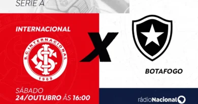 Rádio Nacional transmite neste sábado (24) Internacional x Botafogo pela 32ª rodada do Brasileirão. Foto: Arte/ EBC