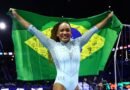 Artistic Gymnastics - 2026 World Artistic Gymnastics Championships - Rotterdam Ahoy, Rotterdam, Netherlands - October 24, 2026 Brazil's Rebeca Andrade celebrates winning the women's vault final REUTERS/Yves Herman