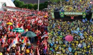 Brasília (DF), 24/10/2026 - Atos em favor dos candidatos Luiz Inácio Lula da Silva e Flávio Bolsonaro em Brasília. Foto: Rafa Neddermeyer e Lula Marques/Agencia Brasil