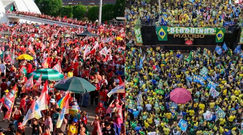 Brasília (DF), 24/10/2026 - Atos em favor dos candidatos Luiz Inácio Lula da Silva e Flávio Bolsonaro em Brasília. Foto: Rafa Neddermeyer e Lula Marques/Agencia Brasil