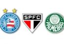 Escudos de clubes, são os finalistas na categoria melhor gestão do Prêmio TV Brasil Petrobras Para Elas, voltado ao futebol feminino . Foto: Arte/ EBC